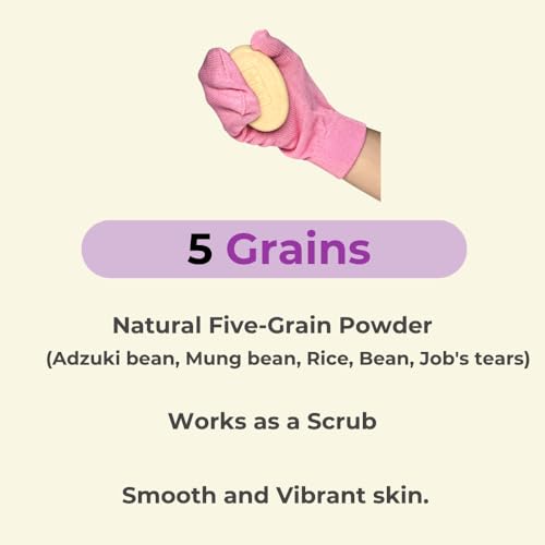 Exfoliating Mitt Glove for Dead Skin ? Smooth Body Scrub Shower & Bath Set with Korean Finger + Mitt Combo & 5 Grain AHA Soap Set? Skin Care Exfoliator Gloves & Bar