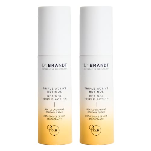 Dr. Brandt Bright This Way Triple Active Retinol - 1 oz, Pack of 2 - Gentle Overnight Renewal Cream - Reduces Wrinkles & Discoloration, Illuminates & Hydrates