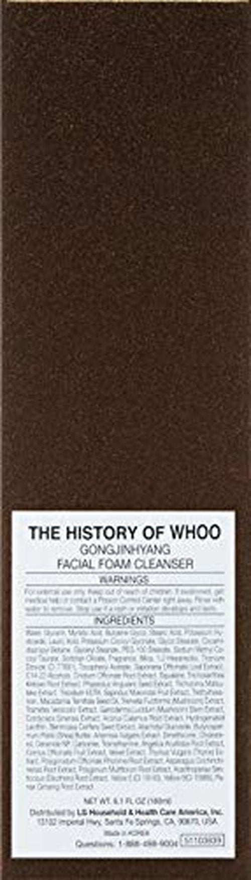 The History of Whoo Gongjinhyang Facial Foam Cleanser | Rich & Gentle Foaming Cleanser for Facial Grime & Makeup Removal | Fine & Abundant Foam Bubbles for Mild Cleansing Effect, 180ml