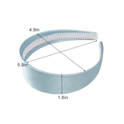 Ivyu Cinderella Blue Headband for Women Light Blue Teal Headband Large Thick Wide Headbands 70s Headband for Girls