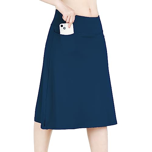 Womens Skorts Modest Knee Length Skirts Athletic Midi Active Running Skirt