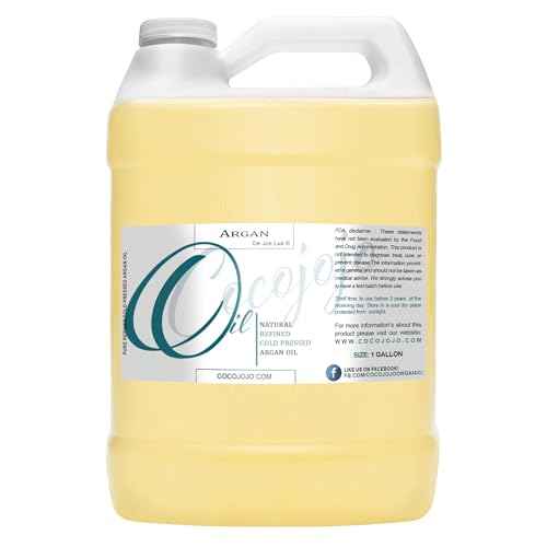 Dr Joe Lab Refined Argan Oil - Pure, Refined, Cold Pressed, Filtered, Unscented Bulk Carrier Gallon - 128 oz - for Skin, Hair, Nails, Body, Beard, Face & Cosmetic Formulation, DIY