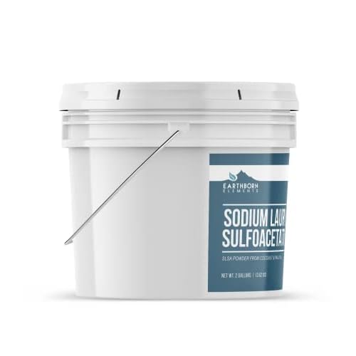 Earthborn Elements Sodium Lauryl Sulfoacetate (SLSA) (2 Gallon) Bath Bomb Additive, Gentle on Skin, Long-Lasting Foam & Bubbles