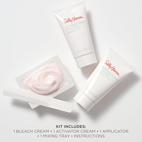Sally Hansen Bleach Cream for Facial Hair & Body Hair, Vegan Formula, Enriched with Glycerin, All Skin Types