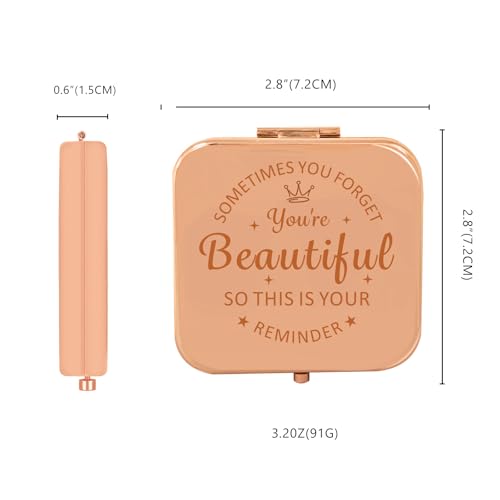 Personalized Gifts for Women Girls, Inspirational Compact Mirrors, Friendship Gifts, 2025 Graduation Gifts for Her, Unique Mothers Day Birthday Gifts for Mom Wife Sister Daughter Grandma Niece Friends