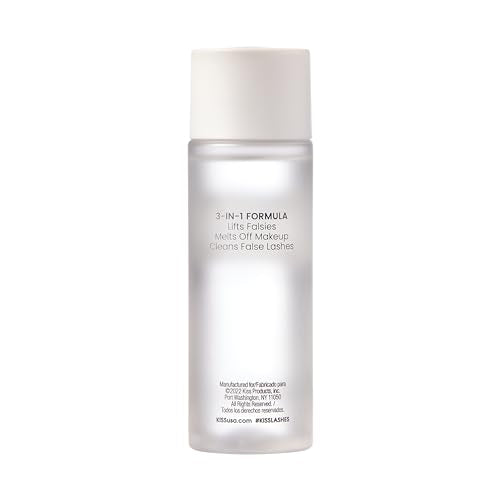 KISS Lash Purify Eye Makeup Remover & False Eyelash Cleanser/Conditioner, Gentle 3-in-1 Formula Removes Lash Glue & Waterproof Makeup, Net Wt. 50 ml (1.69 US fl. oz.)