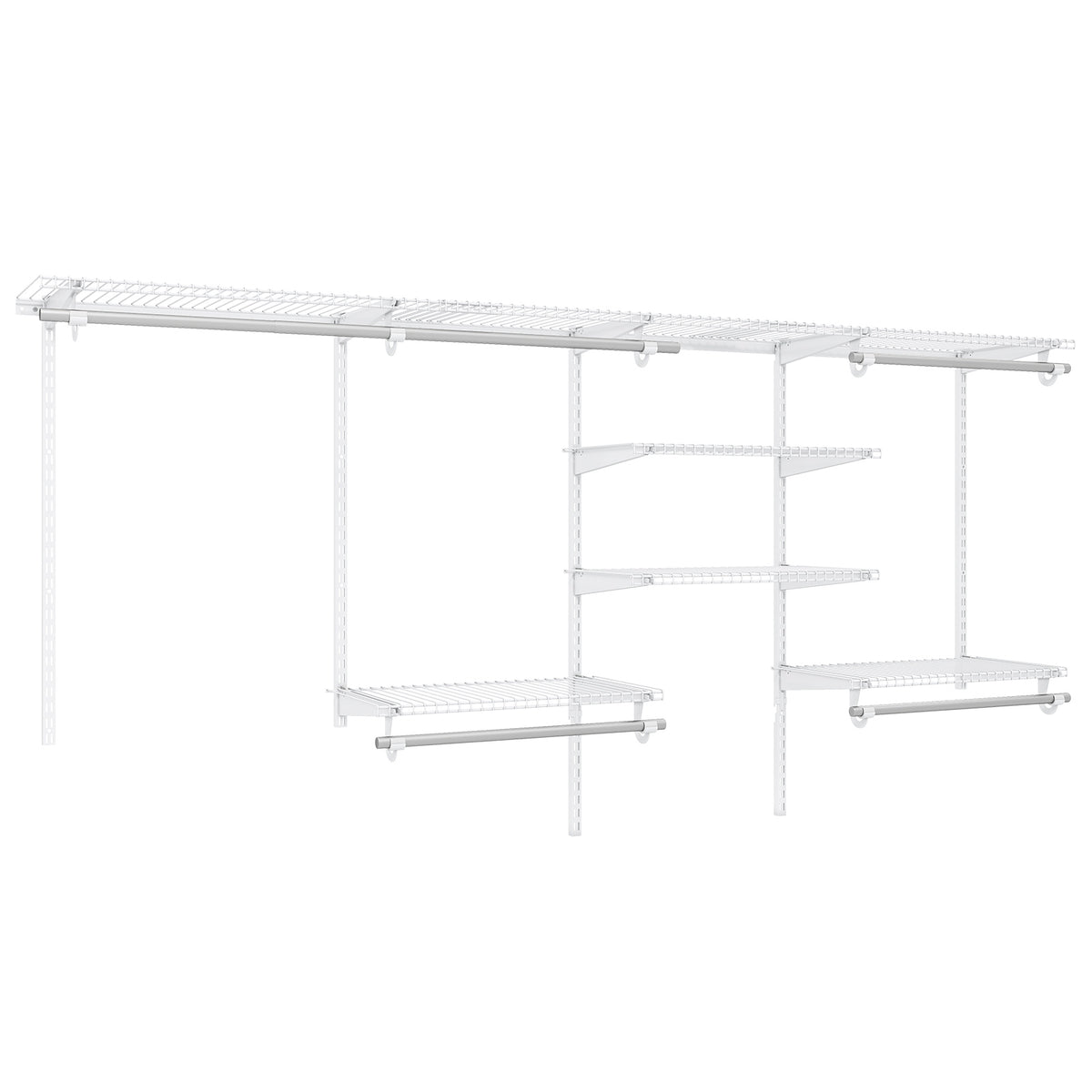 4-8 Feet Closet Organizers and Storage System with Hanging Rod for