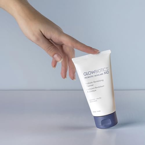 Glowbiotics Probiotic Revitalizing Cleanser 5 oz ? Gentle Hydrating Face Wash with Probiotics, Peptides & Aloe Vera | Daily Cleanser for Sensitive, Dry & Aging Skin