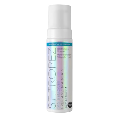 St.Tropez Tan Remover Mousse & Primer, 2-in-1 Prep and Maintain, Detox and Prime Skin, Sensitive Skin, Vegan, Natural & Cruelty Free, 6.7 Fl Oz