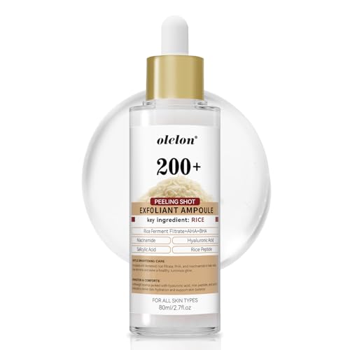 White Rice Peeling Glow Ampoule - Upgrade Skin Peel & Hydration Shot for Face and Body, Exfoliating Serum for All Skin Types, 80ml