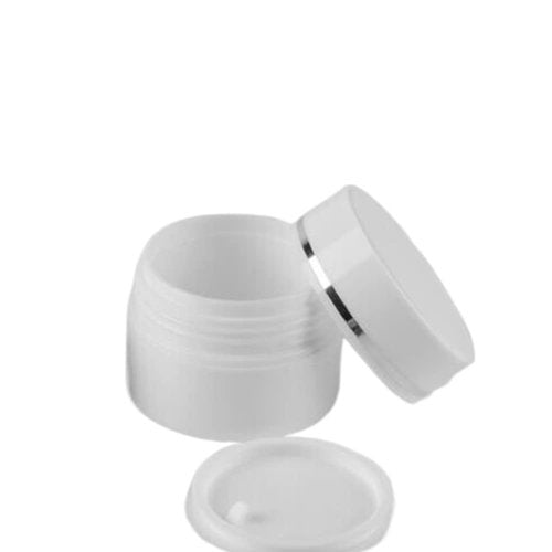 Plastic Empty Cosmetic Containers with Lid, Portable 8 Oz 250ml Refillable Make-up Face Cream Jars Case for Body Scrub Mask Lotion Storage Pot (8 Pack White)