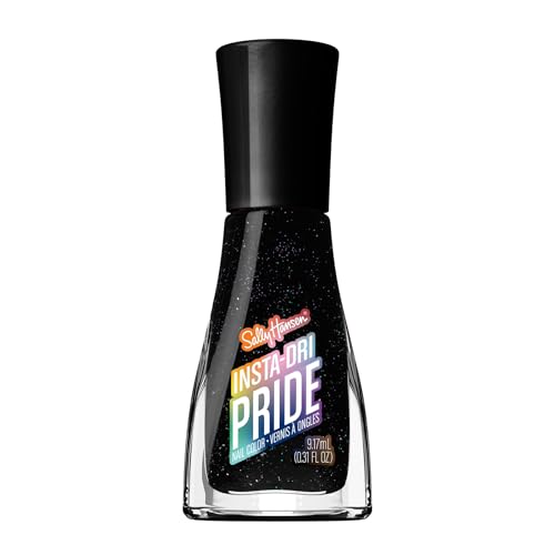 Sally Hansen Insta-Dri Pride Nail Polish | Quick Dry, Long Lasting, Streak-Free Shine | Opaque, Shimmery | 768 It's Giving | Black Nail Color
