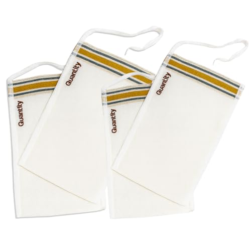 Turkish Hammam Exfoliating Glove Set ? 4 PCS Natural Silk Kese Mitt for Deep Body Scrub, Dead Skin & Tan Remover, Spa Quality Bath Exfoliation for Men & Women