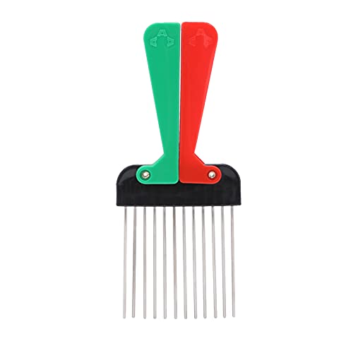 Metal Afro Pick, Portable Foldable Beard Pick for Men and Women Hair Styling Arranging Wigs and Braids