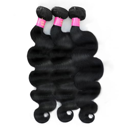 12A Body Wave Human Hair Bundles 14 16 18 Inch Quick 100% Unprocessed Brazilian Virgin Weave 3 Bundles Wavy Human Hair Extensions for Women