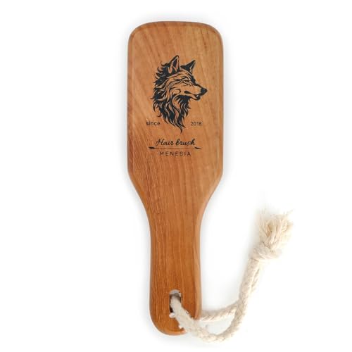 Soft Bristle Brush - Boar Bristle for Men and Women, Slicking Back, Fine and Sleek Hair - Beard Brush (wolf)