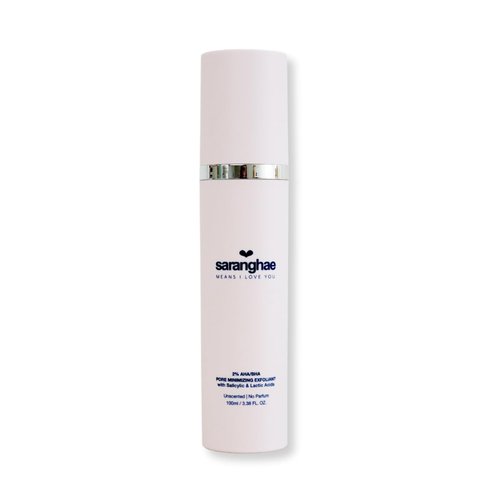 Love Saranghae AHA BHA Pore Refining Exfoliant – 2% Salicylic & Lactic Acid Liquid Toner – Smooth & Clarify Skin – Fragrance-Free, Non-Irritating, 4 fl oz