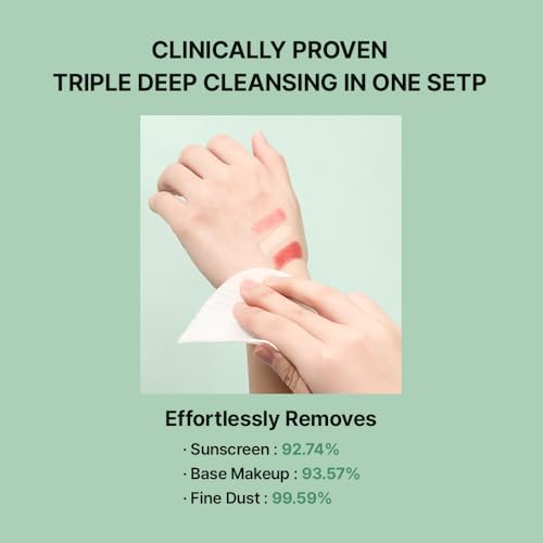 NEEDLY Mild Cleansing Pad, Makeup Remover for Sensitive Skin, Triple Deep Cleansing, Barrier Care with Only Two Surfactants & Panthenol, Extra-Large Soft Vegan Pad, Korean Skincare