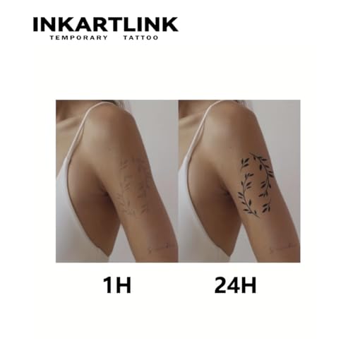 INKARTLINK Semi Permanent Tattoo, 6pcs of Arm Flower Tattoo Stickers for Women, Exquisite and Realistic, Waterproof, Non-reflective (Flower Tattoo Combination)