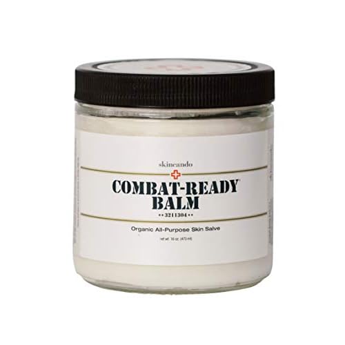Combat Ready Skin Balm 8oz by Skincando ? All Natural - Intensive Moisturizer ? Skin Cream - Organic ingredients ? Apricot Kernel Oil ? Grapefruit Seed Extract ? Black Spruce - Black tea Moisturizer