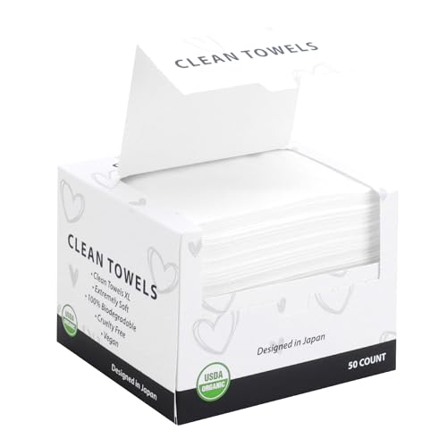 Disposable Face Towels, Biodegradable Facial Towels Clean Face Towels XL, Super Soft and Thick, Makeup Remover Dry Wipes, Face Cloths for Sensitive Skin, 10"¡¿12" 50 Count
