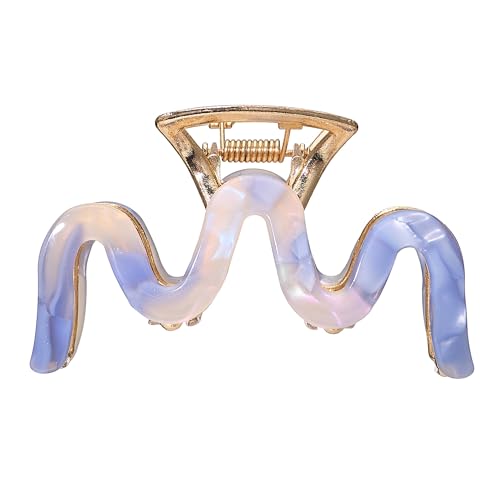 Metal Hair Clips, Cellulose Acetate Leopard Print Claw Clips for Women Large Tortoise Shell Non-Slip Catch Barrette Jaw Clamp Styling Clamps Accessories for Curly, Thick Hair (2 Pack)