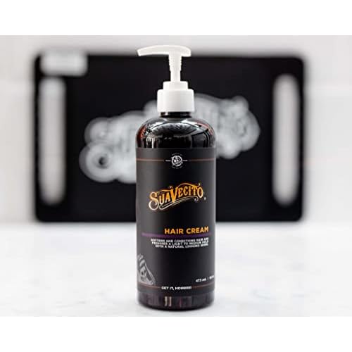 Suavecito Hair Cream Pump Bottle Medium Shine All Day Light Hold (16 oz)