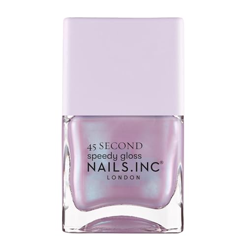 Nails Inc 45 Second Speedy Gloss, Lana, Lilac Shimmer, Metallic, No Chip, Long Lasting, Quick Dry, Air Dry, Professional Manicures & Pedicures, Fingernails & Toenails, Vegan Nail Polish, 0.47 Fl Oz