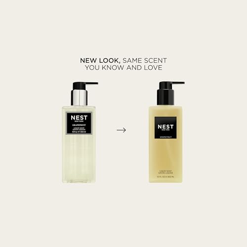 NEST New York Liquid Soap Set, Grapefruit - Includes Four 10 fl oz Bottles - Cleanses & Nourishes Skin - Approx. 300 Pumps Per Bottle - Gluten Free & Cruelty Free