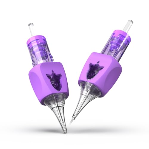 Wormhole Tattoo Needles 20PCS Tattoo Cartridge Needles 3RL Needle Cartridge Round Liner Disposable Finger Ledge Cartridges Compatible with Tattoo Gun Tattoo Machine Tattoo Supplies 1203RL