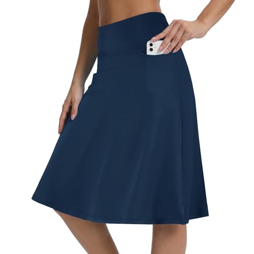 Womens Skorts Modest Knee Length Skirts Athletic Midi Active Running Skirt