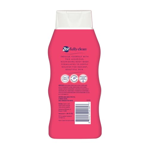 Zest Body Wash - Infused with Wild Cherry and Vanilla - Hydrating Body Soap - Suitable for All Skin Types - Wild Cherry and Vanilla - 20 oz