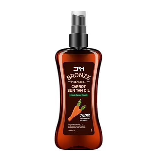 Carrot Sun Tanning Oil Spray for Outdoor Sun, Tan intensifier for Medium Deep with Narural Moisturizing Oils to Keep Skin Hydrated, Moisturizing Body Oil, Vegan and Cruelty-Free, SPF 0, 8oz