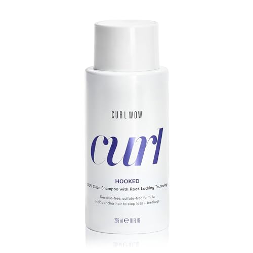 COLOR WOW Curl Wow Hooked 100% Clean Shampoo with Root-Locking Technology ? Rich-lathering, sulfate-free formula leaves no residues + helps anchor hair to stop shedding