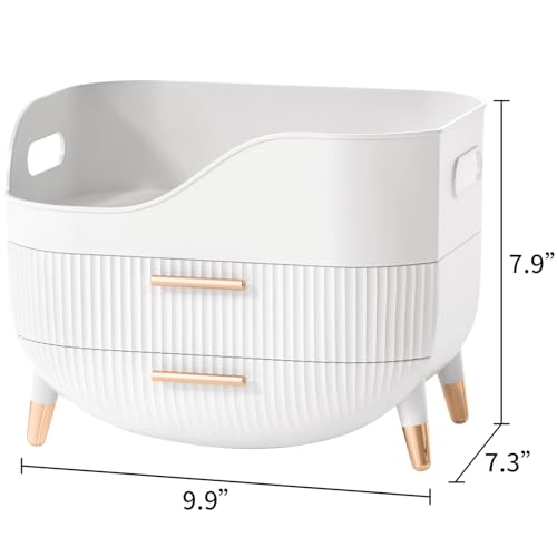 Makeup Organizer with Drawers,Skincare Organizer for Vanity,Storage Box with Handle,Large Cosmetic Display case for Dresser, Bathroom Countertop