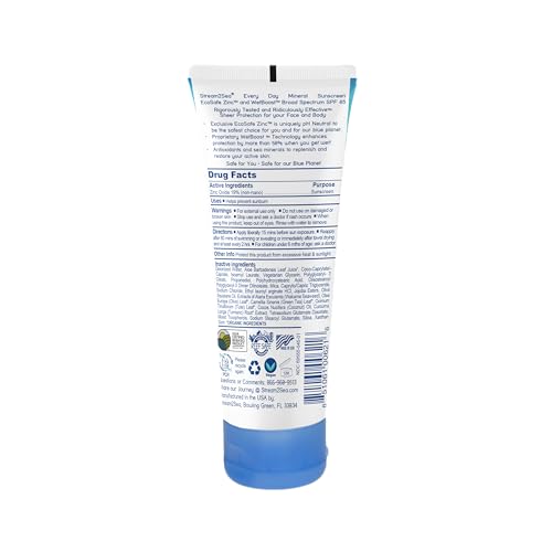 SPF 45 Every Day Active Mineral Sunscreen | 2.5 Fl Oz Biodegradable & Reef Safe Sunscreen for Face & Body | Non-Greasy, Lightweight & Sheer Mineral Protection Against UVA & UVB by Stream2Sea