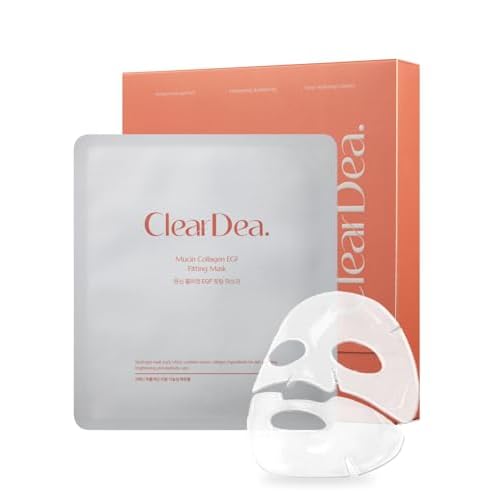 Mucin Collagen EGF Mask (Plant Mucin & 7 Collagen Complex) Hydrogel Sheet for Overnight Moisturizing Skincare, 5 Pack ? Bestselling Korean Face Mask, Glass Skin Glow Up Essentials