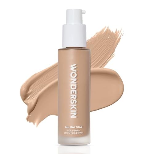 Wonderskin Hyper-Bond Serum Foundation ? Waterproof, Transfer-Proof, 24HR Longwear Face Makeup with Niacinamide & Hyaluronic Acid ? Lightweight, Natural Finish, Vegan & Cruelty-Free (Moonstone)
