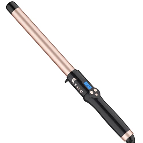 1 Inch Curling Wand Long Barrel, Dual Voltage Hair Curling Iron Wand Ceramic for Long Hair,10 Adjustable Temp