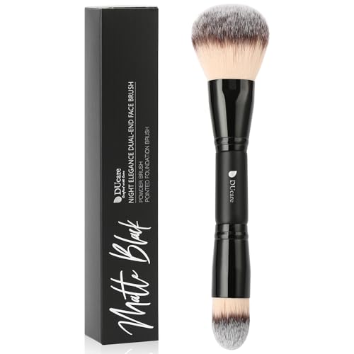 DUcare Powder Brush Foundation Brushes Double Ended Blush Setting Brush for Rounded Taperd Liquid, Cream, Powder,Blending, Buffing