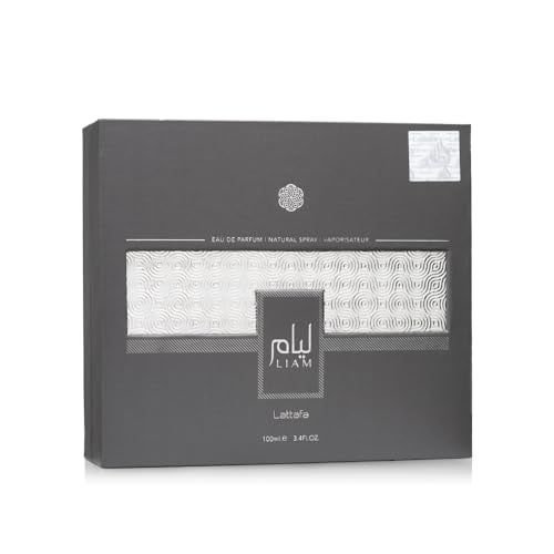 Lattafa Liam Grey Eau de Parfum Spray for Unisex, 3.4 Ounce