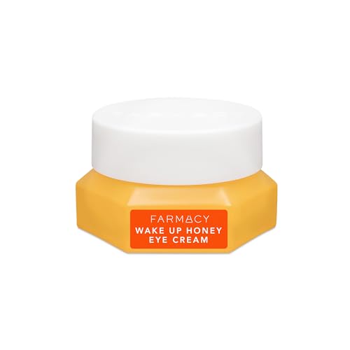 Farmacy Wake Up Honey Vitamin C Eye Cream - Brightening Under Eye Cream for Dark Circles + Puffiness - Enriched with Cranberry Peptide to Smooth Wrinkles Over Time (15ml)