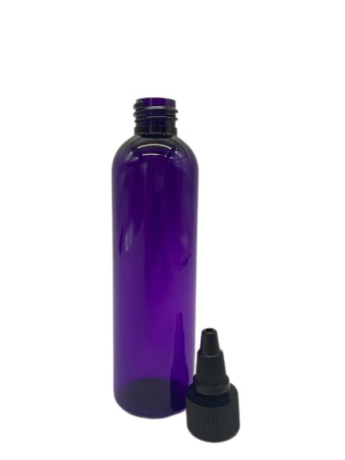 Natural Farms 12 Pack – 4oz -Purple Cosmo Plastic Bottles – Black Twist Open/Close Top - for Essential Oils, Perfumes, Cleaning Products