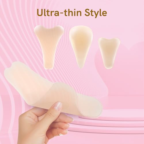 Camel Silicone Concealer Pad for Women, Reusable Invisible Insert to Eliminate Toe Show Under Leggings, Yoga Pants & Swimwear, 3 Shapes & Sizes in One Pack