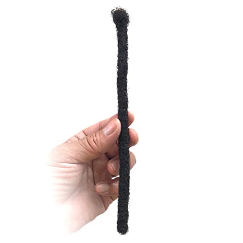 Human Hair Dreadlocks Extension Handmade Locs Large Size(diameter 0.8cm) 10inch 60 Strands/pack Natural Black #1B