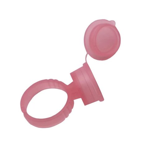 Jafirous 100Pcs Pink Microblading Pigment Tattoo Ink Ring Cups with Cover Cap for Permanent Makeup Eyebrow Glue Holder Container Tools Supplies