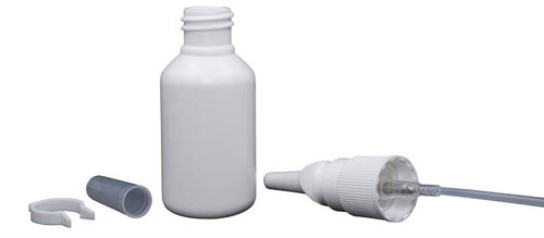 Snoot! 2-Pack 30ml (1 oz) Nasal Spray Bottle Mist Sprayer - Empty Refillable White Plastic Spray Bottles - Reusable Sprayer Nasal Cleanser & other Medications