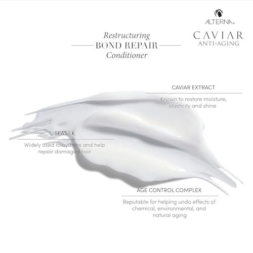 Alterna CAVIAR Anti-Aging Restructuring Bond Repair Conditioner | For Brittle, Damaged and Split Ends | Repairs, Strengthens & Protects Damaged Hair | Sulfate Free