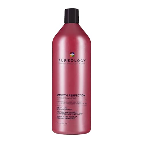 Pureology Smooth Perfection Shampoo - For Frizzy and Color Treated Hair, Smooths Hair & Controls Frizz, Sulfate-Free & Vegan