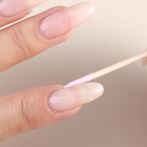 200pcs Pointed Tip Cotton Swabs, Pink Double-head Precision Microblading Cotton Swabs with Wooden Sticks Nail Polish Remover Pen Touch Up Disposable Makeup Applicators Beauty Tools